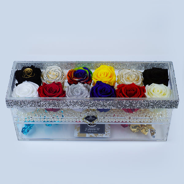 12 Rose with Drawer - A Rainbow of Colors Jadorit