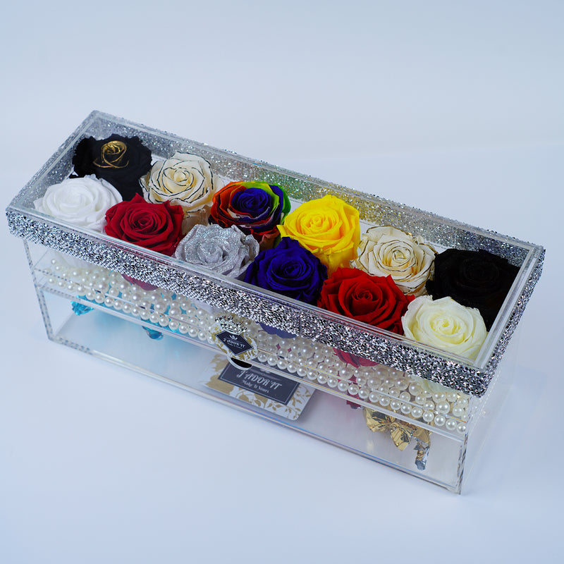 12 Rose with Drawer - A Rainbow of Colors Jadorit