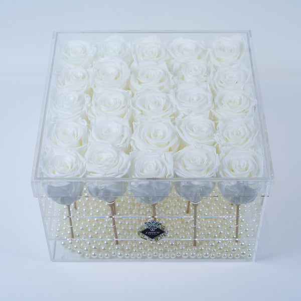 25 Rose Stem - Snow White Roses Jadorit