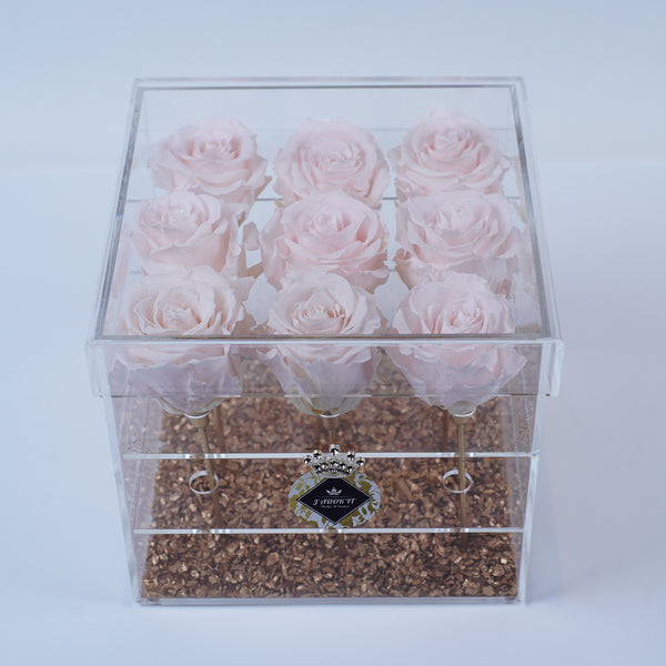 9 Rose Stem- Light Pink Roses Jadorit