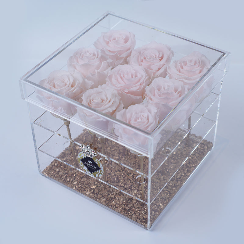 9 Rose Stem- Light Pink Roses Jadorit