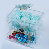 6 Rose Square with Drawer - Tiffany Roses Jadorit