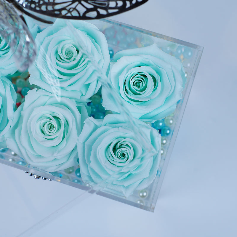 6 Rose Square with Drawer - Tiffany Roses Jadorit