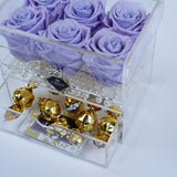 6 Rose Square with Drawer - Lavender Roses Jadorit