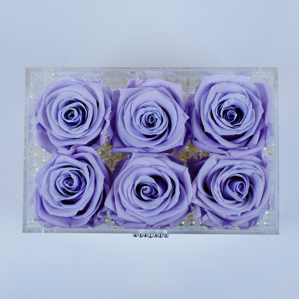 6 Rose Square with Drawer - Lavender Roses Jadorit