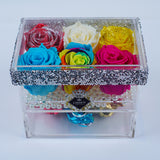 6 Rose Square with Drawer - Carnival Roses Jadorit