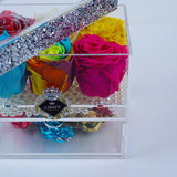 6 Rose Square with Drawer - Carnival Roses Jadorit