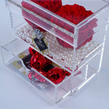 2 Rose Square with Drawer - Deluxe Red Garden Roses Jadorit