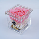 4 Rose Square with Drawer - Pink Roses Jadorit