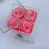 4 Rose Square with Drawer - Pink Roses Jadorit