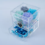 4 Rose Square with Drawer - Silver Metallic, Mint, Lavender and Tiffany Blue Rose. Jadorit