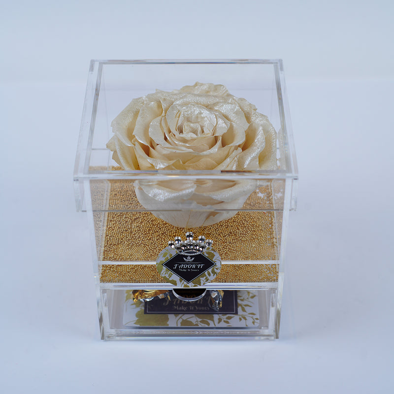 Single Deluxe Jumbo Champagne Gold Rose Jadorit