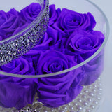 8 Rose Round with Drawer - Purple Roses Jadorit