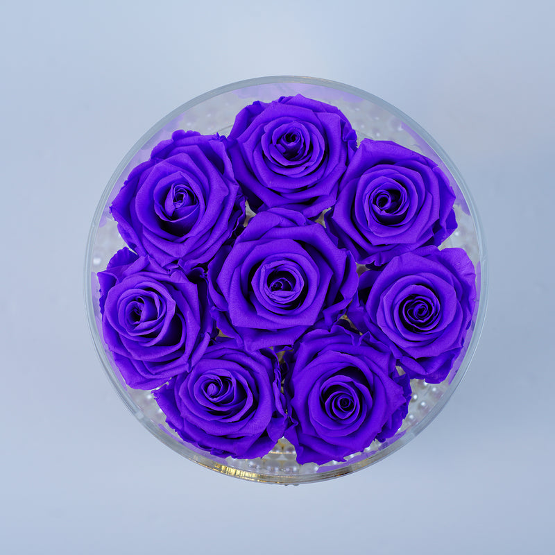 8 Rose Round with Drawer - Purple Roses Jadorit