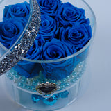 8 Rose Round with Drawer - Deluxe Blue Ocean Roses Jadorit