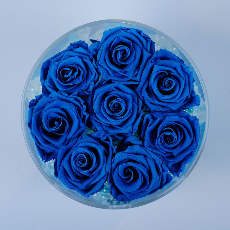 8 Rose Round with Drawer - Deluxe Blue Ocean Roses Jadorit