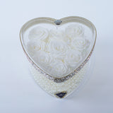 9 Rose Heart - Alabaster White Roses Jadorit