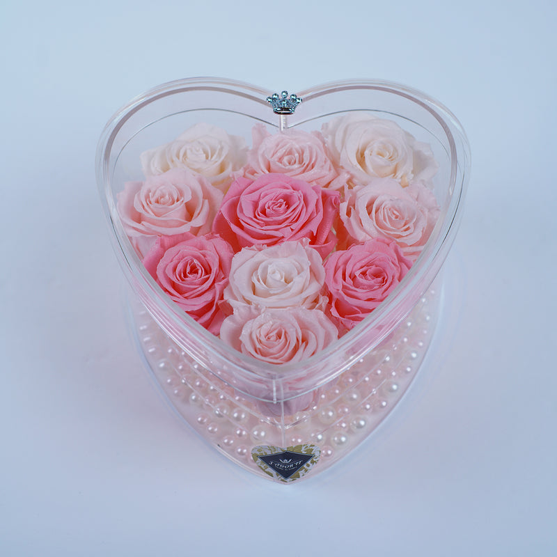 10 Rose Heart - Soft Pink Heart Jadorit