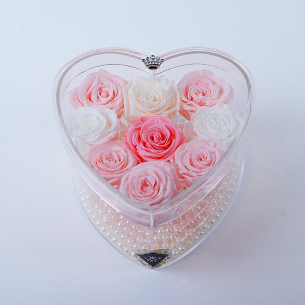 9 Rose Heart - Pink Pastel Tea Roses Jadorit