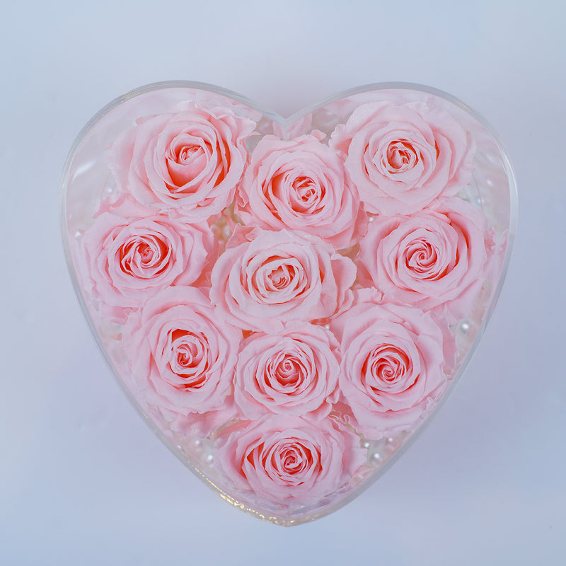 9 Rose Heart - Pinky Pearl Jadorit