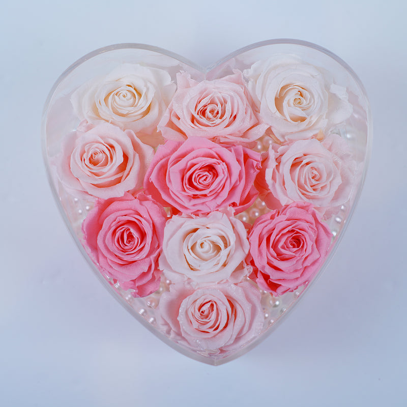 10 Rose Heart - Soft Pink Heart Jadorit