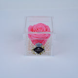 Single Rose Square - Pink Rose Jadorit