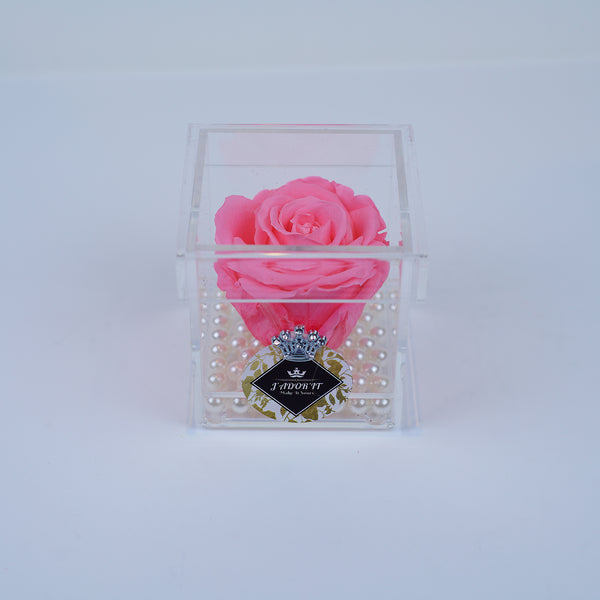 Single Rose Square - Pink Rose Jadorit