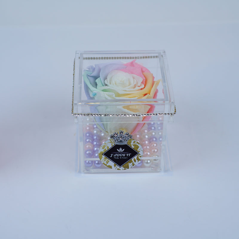 Single Rose Square - Rainbow Rose Jadorit