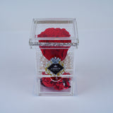 Single Rose Square with Drawer - Red Garden Rose Jadorit