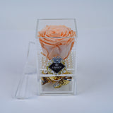 Single Rose Square with Drawer - Peach Rose Jadorit