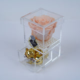 Single Rose Square with Drawer - Peach Rose Jadorit