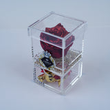 Single Rose Square with Drawer - Red Sparkle Rose Jadorit