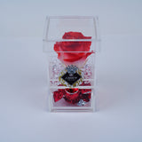 Single Rose Square with Drawer - Red Ombre Rose Jadorit