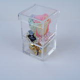 Single Rose Square with Drawer - Rainbow Pastel Rose Jadorit