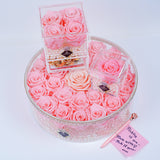 4 Rose Square with Drawer - Pink Roses Jadorit