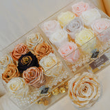 9 Rose Square with Drawer - Light Pink, Crème, Soft Yellow and White Dove with a touch of Sparkle Rose Palette Jadorit