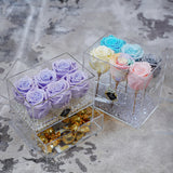 6 Rose Square with Drawer - Lavender Roses Jadorit