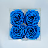 4 Rose Square with Drawer- Deluxe Ocean Blue Roses Jadorit