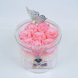 8 Rose Round with Drawer - Pink Roses Jadorit