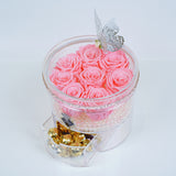 8 Rose Round with Drawer - Pink Roses Jadorit