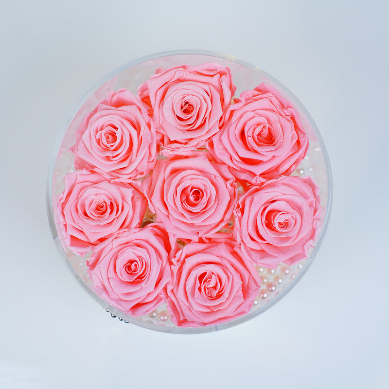 8 Rose Round with Drawer - Pink Roses Jadorit