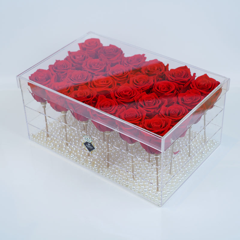 24 Rose Stem - Deluxe Royal Red Sparkle Roses Jadorit