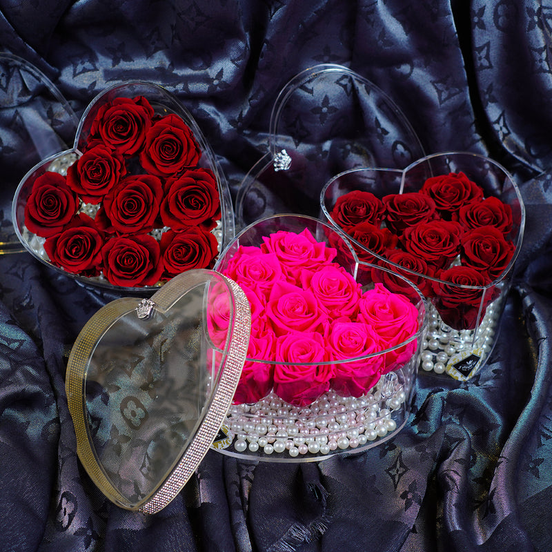 9 Rose Heart - Fuchsia Roses Jadorit