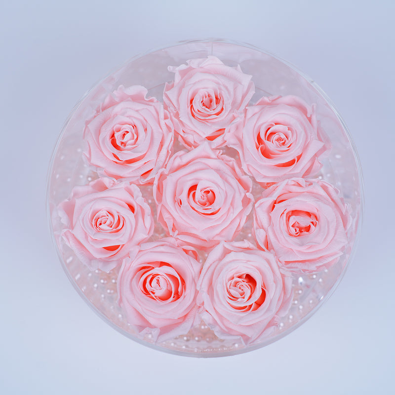 8 Rose Round with drawer- Soft Pink Roses Jadorit