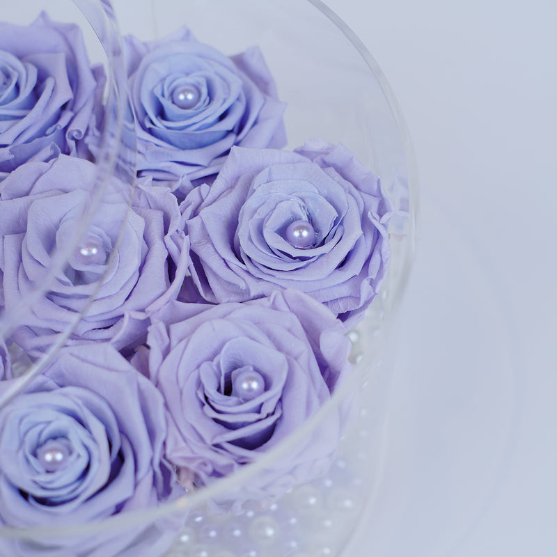 8 Rose Round - Lavender Roses with Pearl Centers Jadorit