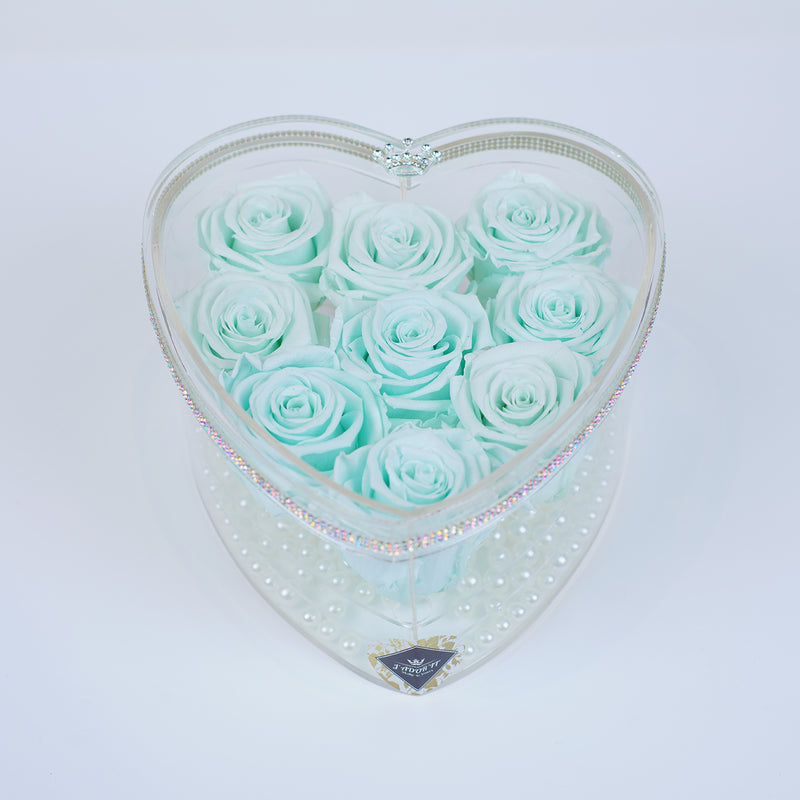 9 Rose Heart - Tiffany Roses Jadorit