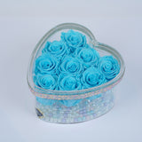 9 Rose Heart - Turquoise Roses Jadorit