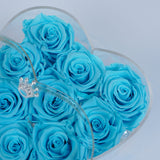 9 Rose Heart - Turquoise Roses Jadorit