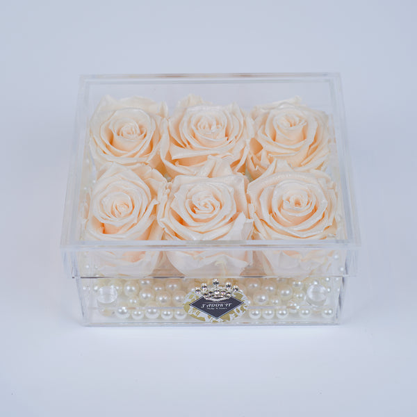 6 Rose Square - Champagne Peach Roses Jadorit