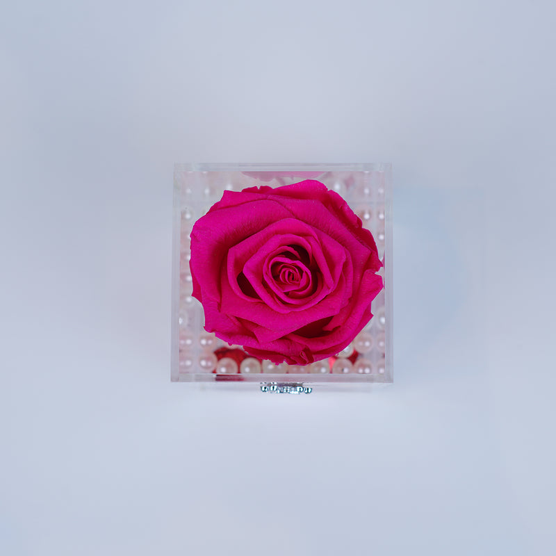 Single Rose Square with Drawer - Hot Pink Rose Jadorit